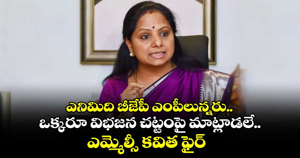 MLC Kavitha: ఎనిమిది బీజేపీ ఎంపీలున్నరు..ఒక్కరూ విభజన చట్టంపై మాట్లాడలే.. ఎమ్మెల్సీ కవిత ఫైర్ 