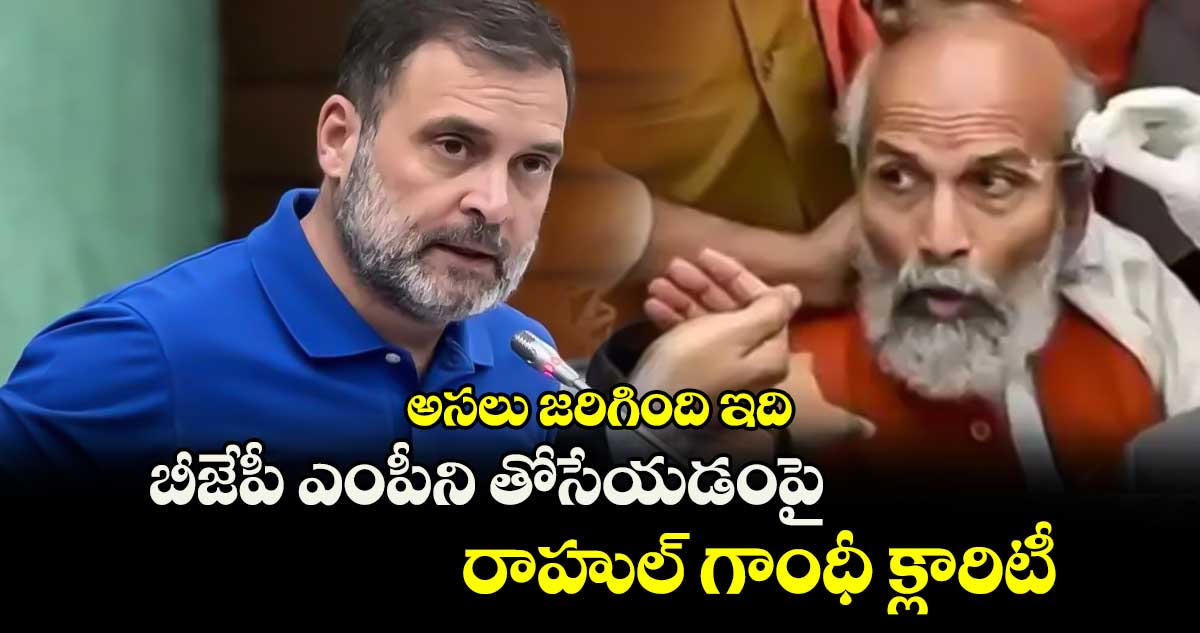 అసలు జరిగింది ఇది: బీజేపీ ఎంపీని తోసేయడంపై రాహుల్ గాంధీ క్లారిటీ