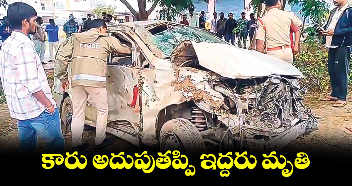 కారు అదుపుతప్పి ఇద్దరు మృతి