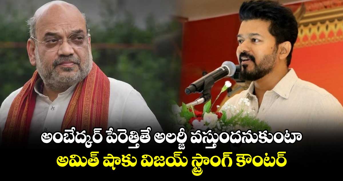 అంబేద్కర్ పేరెత్తితే అలర్జీ వస్తుందనుకుంటా..  అమిత్ షాకు విజయ్ స్ట్రాంగ్ కౌంటర్..