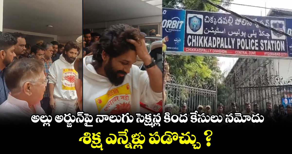 అల్లు అర్జున్‌పై నాలుగు సెక్షన్ల కింద కేసులు నమోదు: శిక్ష ఎన్నేళ్లు పడొచ్చు ?