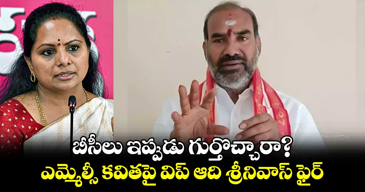 బీసీలు ఇప్పుడు గుర్తొచ్చారా?...ఎమ్మెల్సీ కవితపై విప్ ఆది శ్రీనివాస్ ఫైర్