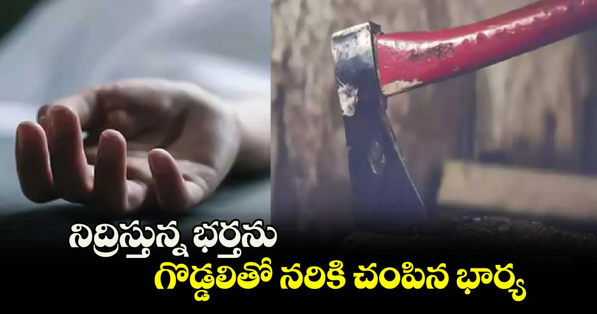 నిద్రిస్తున్న భర్తను గొడ్డలితో నరికి చంపిన భార్య