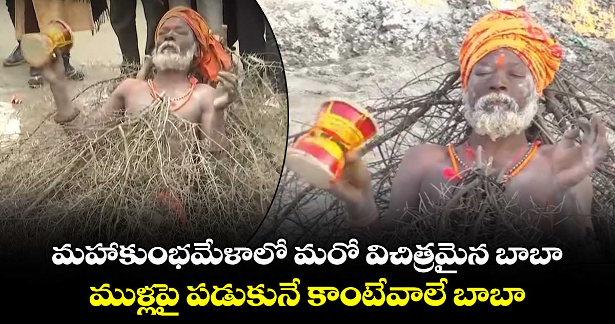 మహాకుంభమేళాలో మరో విచిత్రమైన బాబా..  ముళ్లపై పడుకునే కాంటేవాలే బాబా