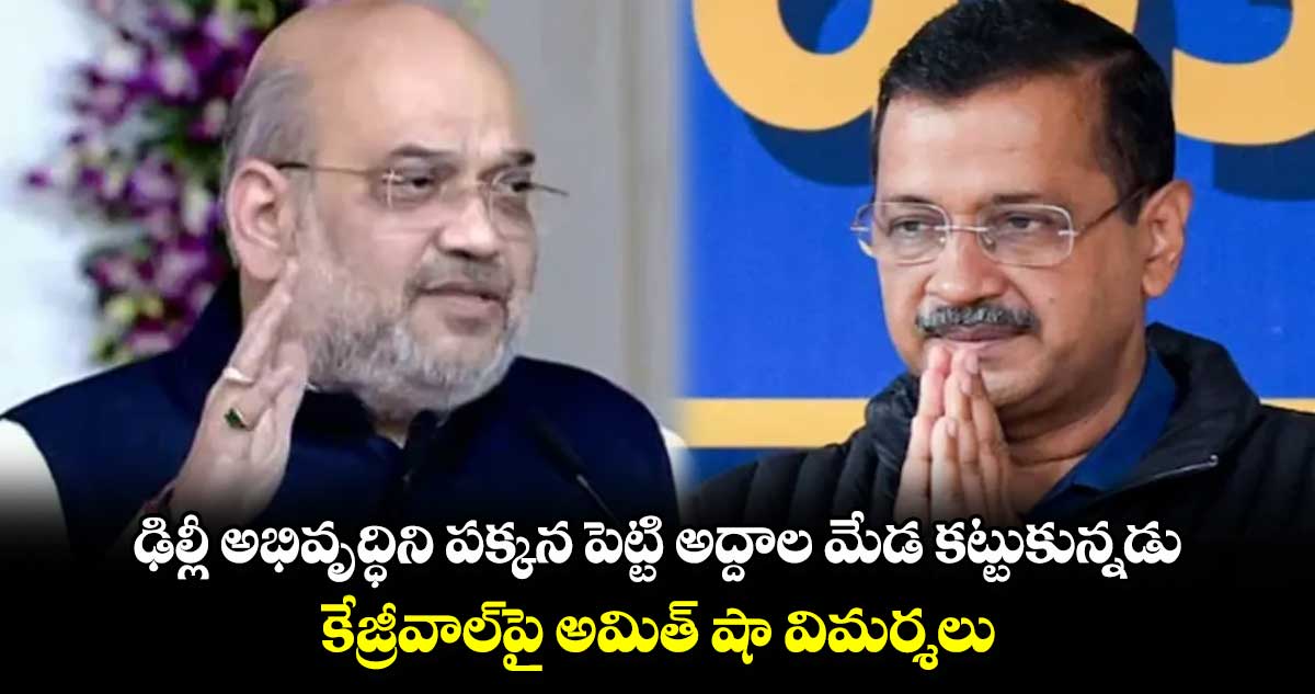 ఢిల్లీ అభివృద్ధిని పక్కన పెట్టి అద్దాల మేడ కట్టుకున్నడు.. కేజ్రీవాల్​పై అమిత్ షా విమర్శలు