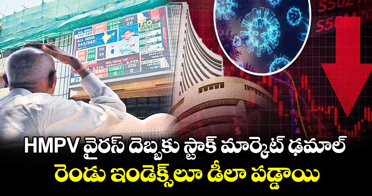 HMPV వైరస్ దెబ్బకు స్టాక్ మార్కెట్ ఢమాల్..రెండు ఇండెక్స్⁬లూ డీలా పడ్డాయి  