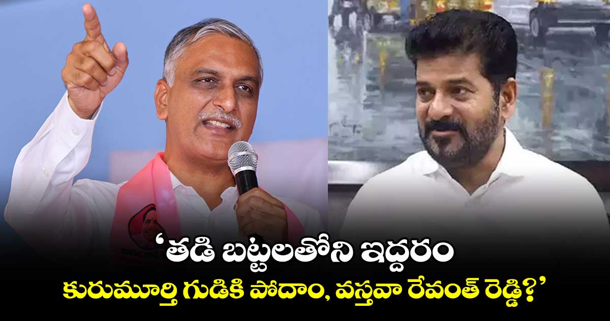 ‘తడి బట్టలతోని ఇద్దరం కురుమూర్తి గుడికి పోదాం, వస్తవా రేవంత్ రెడ్డి?’: హరీశ్ రావు సవాల్