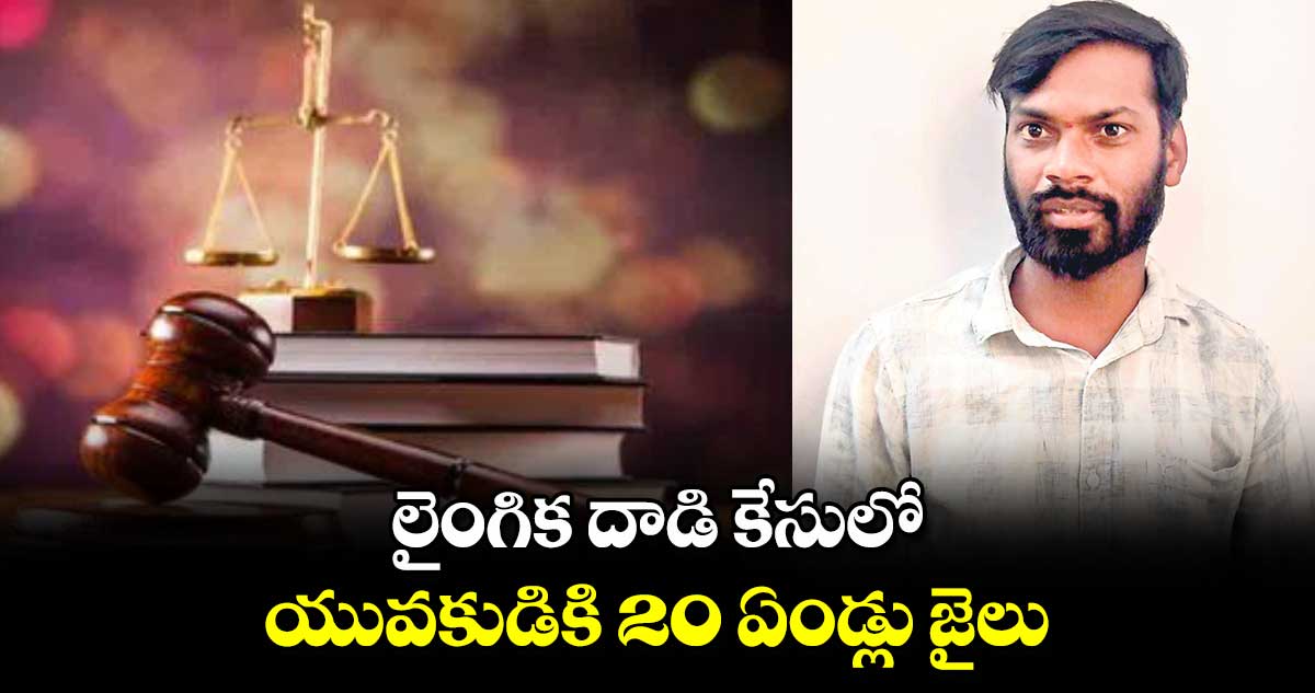   లైంగిక దాడి కేసులో..యువకుడికి 20 ఏండ్లు జైలు 