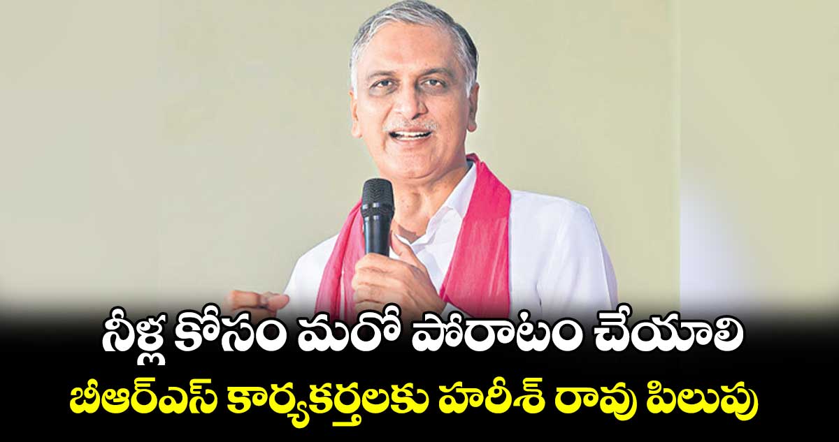 నీళ్ల కోసం మరో పోరాటం చేయాలి...బీఆర్‌‌‌‌‌‌ఎస్ కార్యకర్తలకు హరీశ్ రావు పిలుపు 