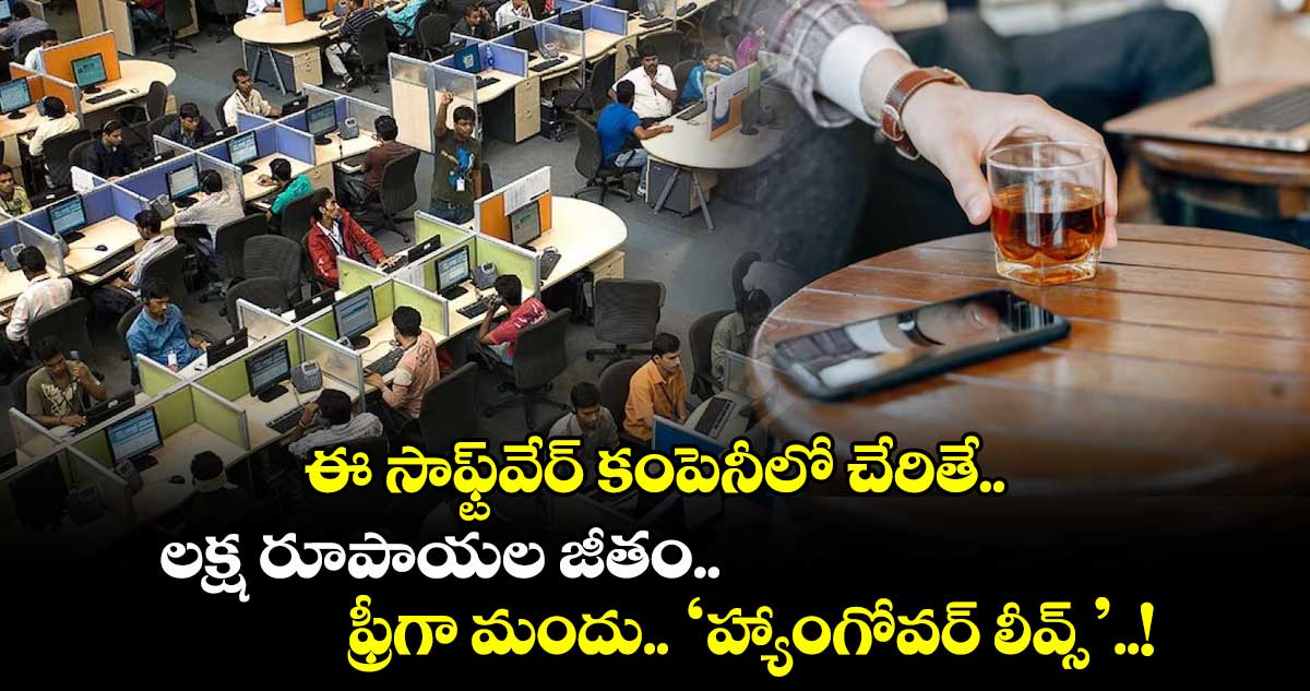 ఈ సాఫ్ట్⁬వేర్ కంపెనీలో చేరితే.. లక్ష రూపాయల జీతం.. ఫ్రీగా మందు, ‘హ్యాంగోవర్ లీవ్స్’..!