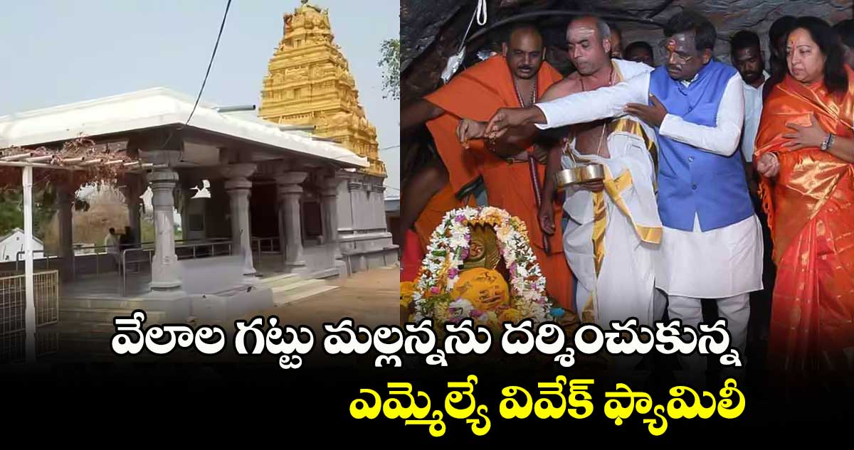 వేలాల గట్టు మల్లన్నను దర్శించుకున్న ఎమ్మెల్యే వివేక్ ఫ్యామిలీ