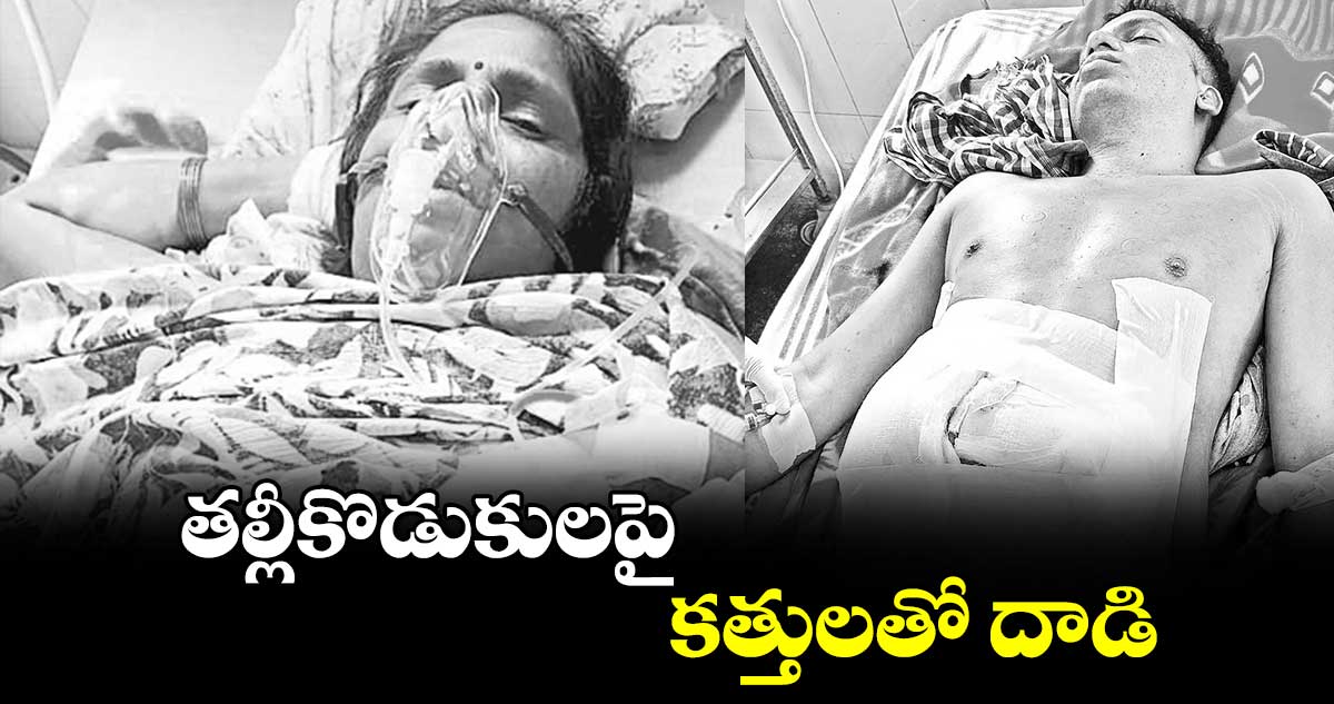 తల్లీకొడుకులపై కత్తులతో దాడి