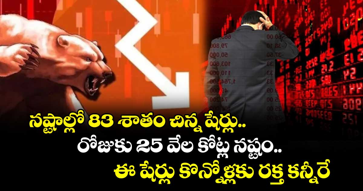 నష్టాల్లో 83 శాతం చిన్న షేర్లు.. రోజుకు 25 వేల కోట్ల నష్టం.. ఈ షేర్లు కొన్నోళ్లకు రక్త కన్నీరే