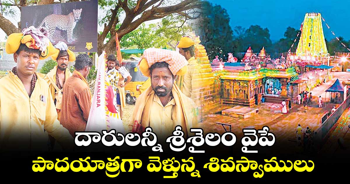 దారులన్నీ శ్రీశైలం వైపే.. పాదయాత్రగా వెళ్తున్న శివస్వాములు