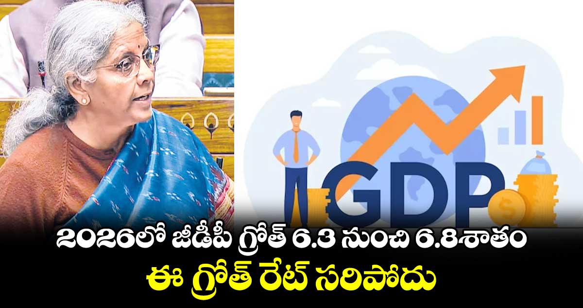 2026లో జీడీపీ గ్రోత్​ 6.3 నుంచి 6.8శాతం.. ఈ గ్రోత్​ రేట్​ సరిపోదు