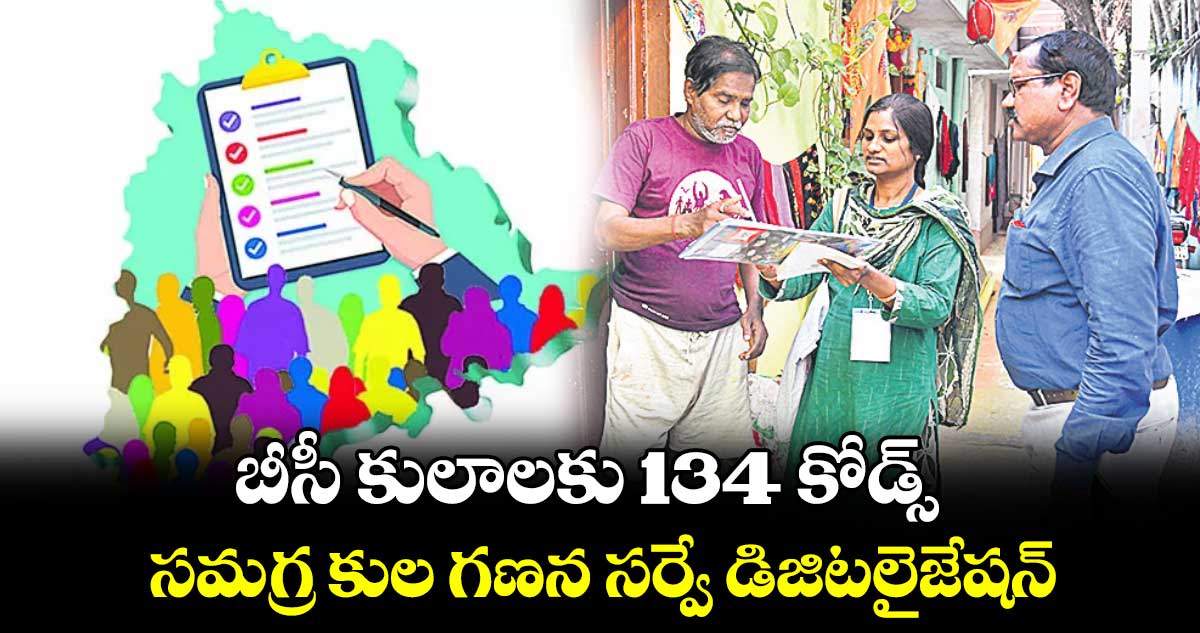 బీసీ కులాలకు 134 కోడ్స్.. సమగ్ర కుల గణన సర్వే డిజిటలైజేషన్