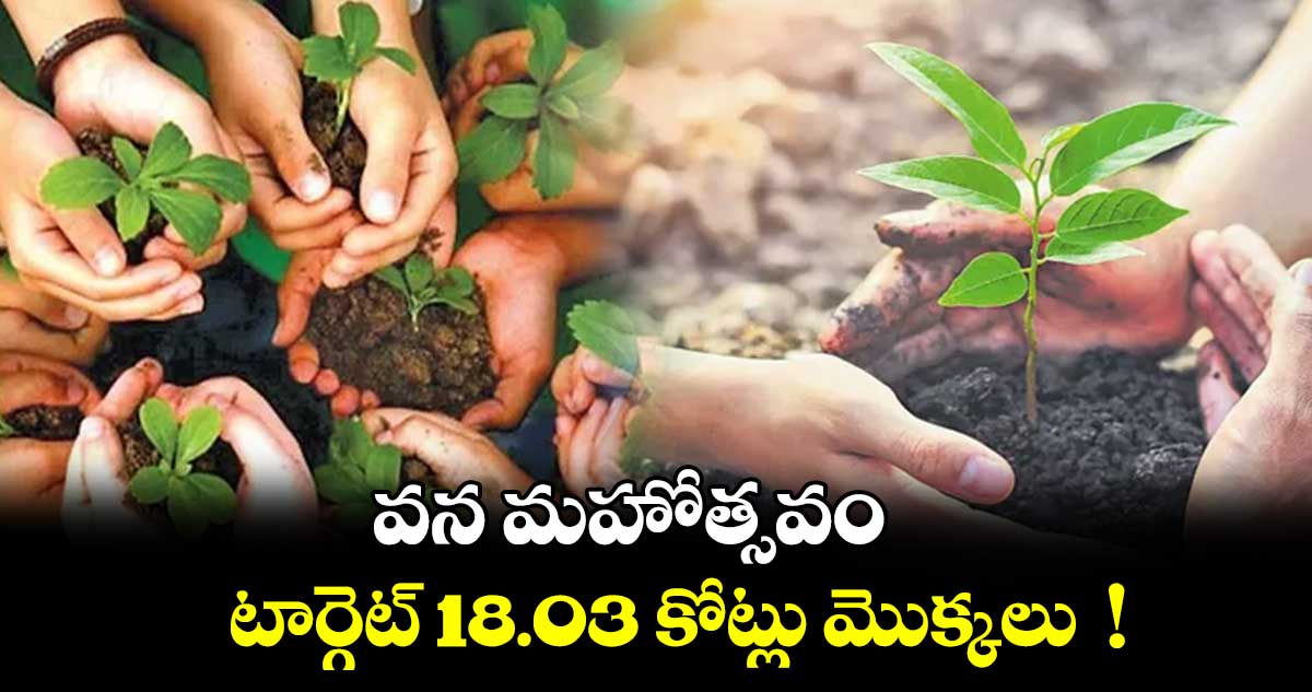 వన మహోత్సవం టార్గెట్ 18.03 కోట్లు మొక్కలు  !