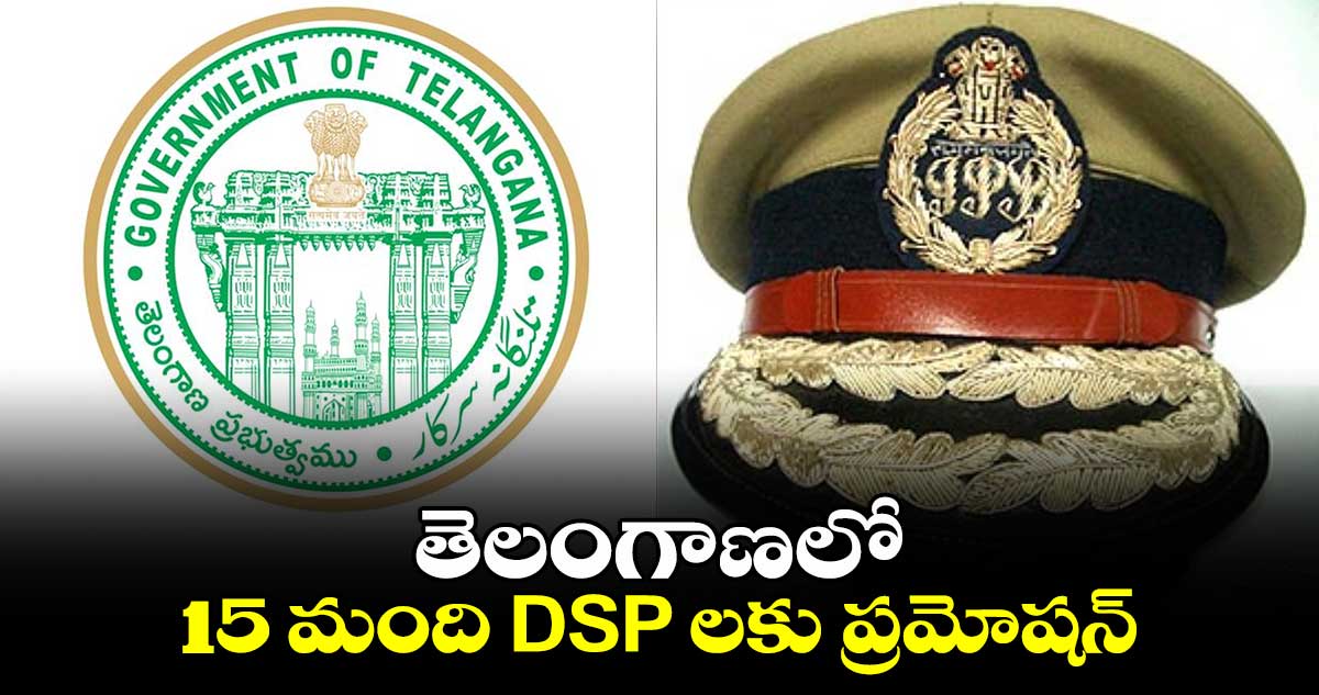 తెలంగాణలో 15 మంది DSP లకు ప్రమోషన్