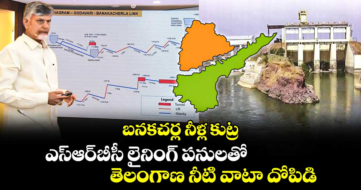 బనకచర్ల నీళ్ల కుట్ర..ఎస్⁬ఆర్ బీసీ లైనింగ్ పనులతో తెలంగాణ నీటి వాటా దోపిడి