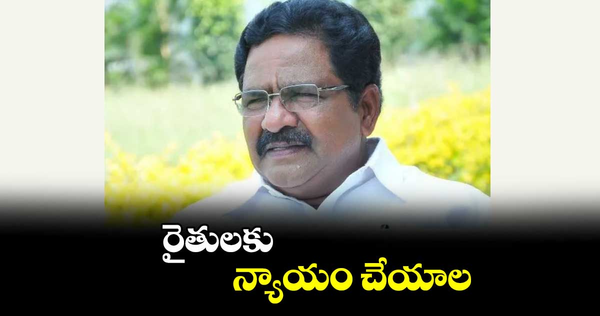  రైతులకు న్యాయం చేయాల : మాజీ ఎమ్మెల్యే జూలకంటి రంగారెడ్డి