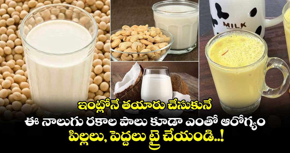 Good Health: ఇంట్లోనే తయారు చేసుకునే ఈ నాలుగు రకాల పాలు కూడా ఎంతో ఆరోగ్యం.. పిల్లలు, పెద్దలు ట్రై చేయండి..!