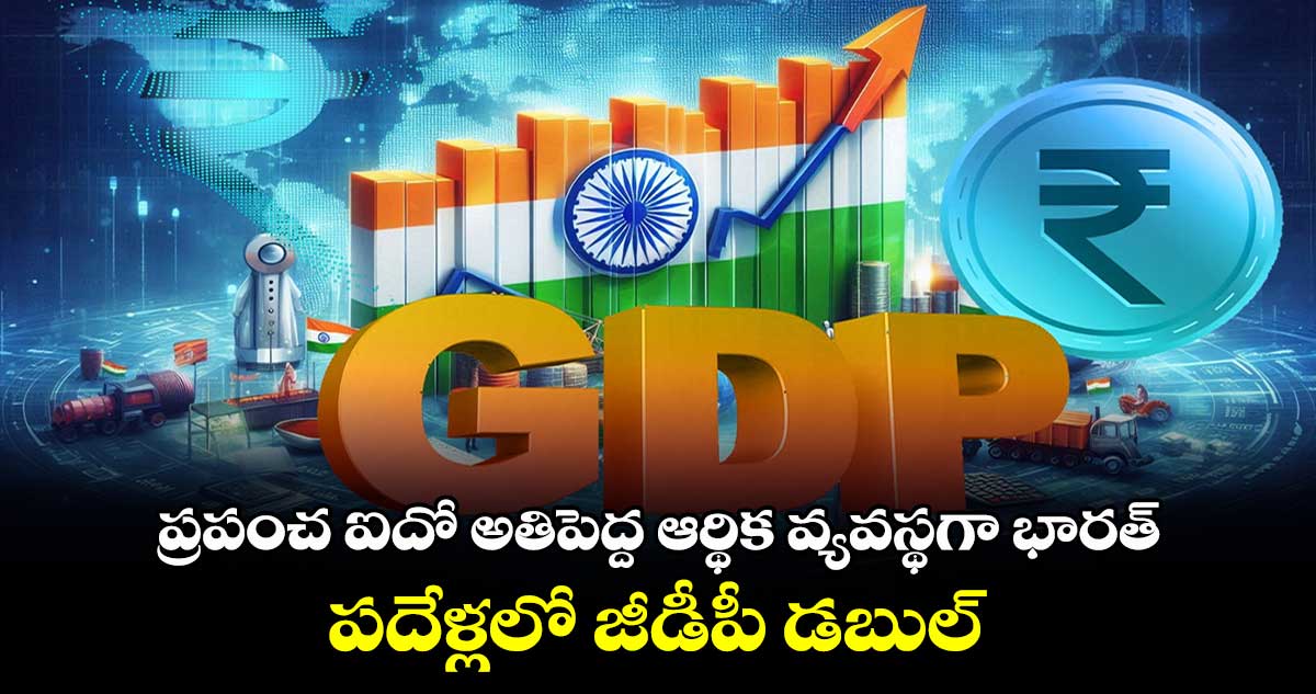 India GDP: ప్రపంచ ఐదో అతిపెద్ద ఆర్థిక వ్యవస్థగా భారత్..పదేళ్లలో జీడీపీ డబుల్