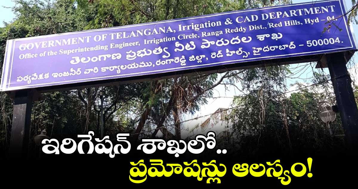 ఇరిగేషన్ శాఖలో ప్రమోషన్లు ఆలస్యం!