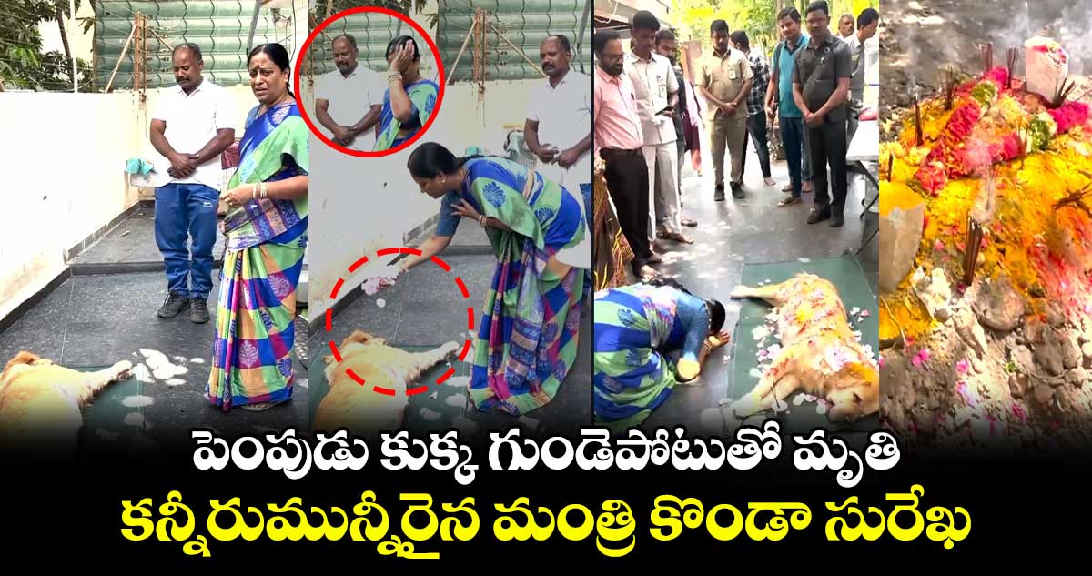 పెంపుడు కుక్క గుండెపోటుతో మృతి : కన్నీరుమున్నీరైన మంత్రి కొండా సురేఖ