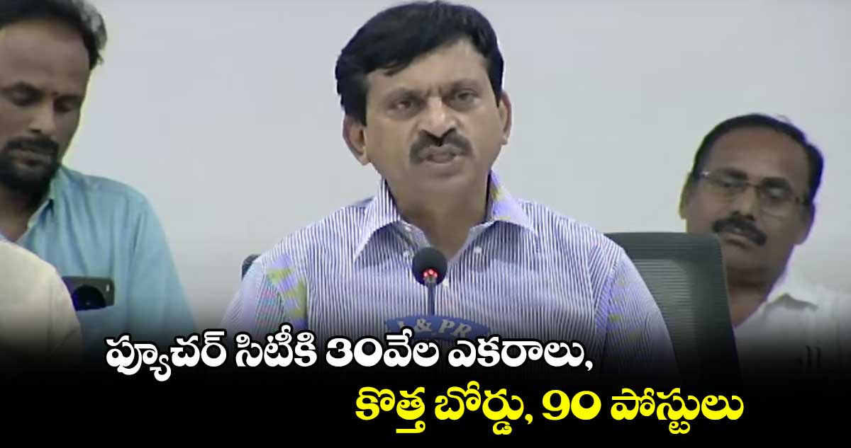 ఫ్యూచర్ సిటీకి 30వేల ఎకరాలు, కొత్త బోర్డు, 90 పోస్టులు: మంత్రి పొంగులేటి