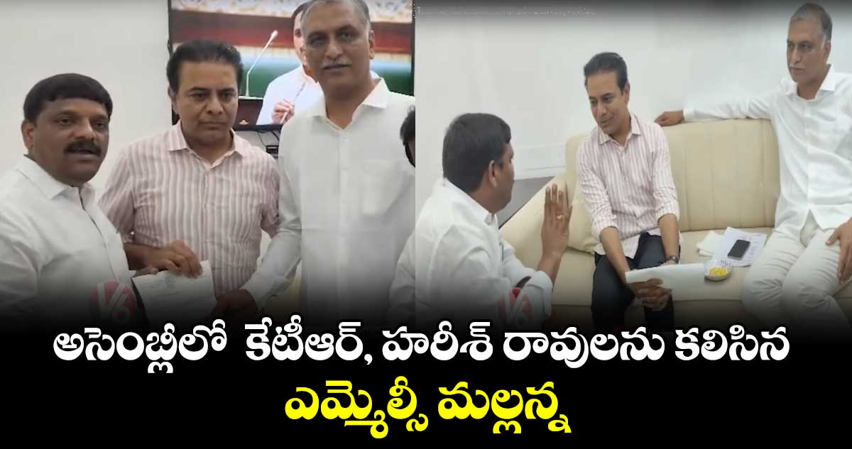 అసెంబ్లీలో  కేటీఆర్, హరీశ్ రావులను కలిసిన ఎమ్మెల్సీ మల్లన్న