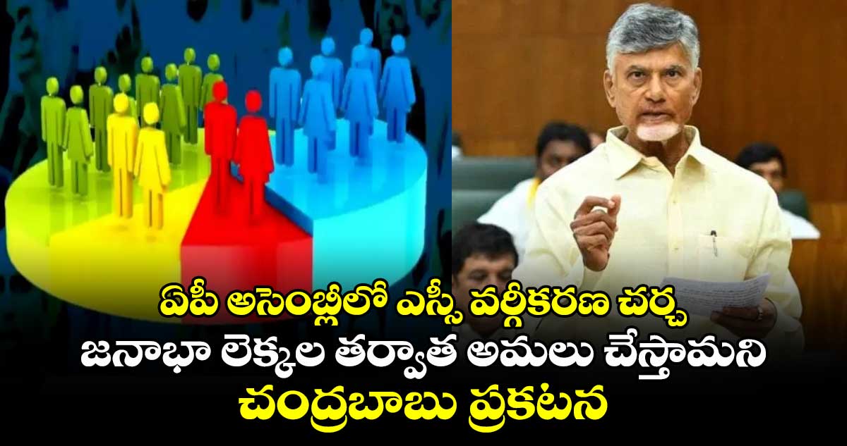 ఏపీ అసెంబ్లీలో ఎస్సీ వర్గీకరణ చర్చ.. జనాభా లెక్కల తర్వాత అమలు చేస్తామని చంద్రబాబు ప్రకటన