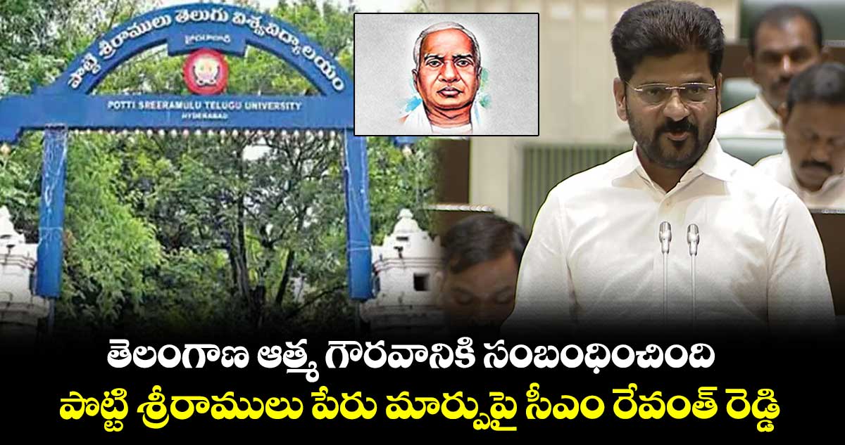 తెలంగాణ ఆత్మ గౌరవానికి సంబంధించింది.. పొట్టి శ్రీరాములు పేరు మార్పుపై సీఎం రేవంత్ రెడ్డి