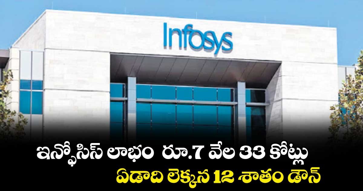 ఇన్ఫోసిస్ లాభం రూ.7 వేల 33 కోట్లు.. ఏడాది లెక్కన 12 శాతం డౌన్