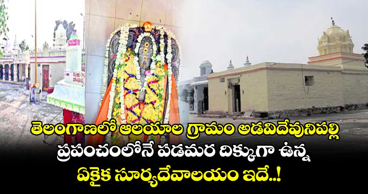 Summer Tour : తెలంగాణలో ఆలయాల గ్రామం అడవిదేవునిపల్లి.. ప్రపంచంలోనే పడమర దిక్కుగా ఉన్న ఏకైక  సూర్యదేవాలయం  ఇదే..!