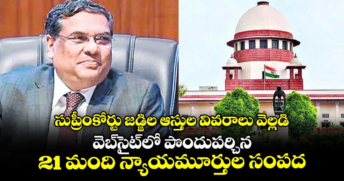 సుప్రీంకోర్టు జడ్జిల ఆస్తుల వివరాలు వెల్లడి.. వెబ్సైట్లో పొందుపర్చిన 21 మంది న్యాయమూర్తుల సంపద
