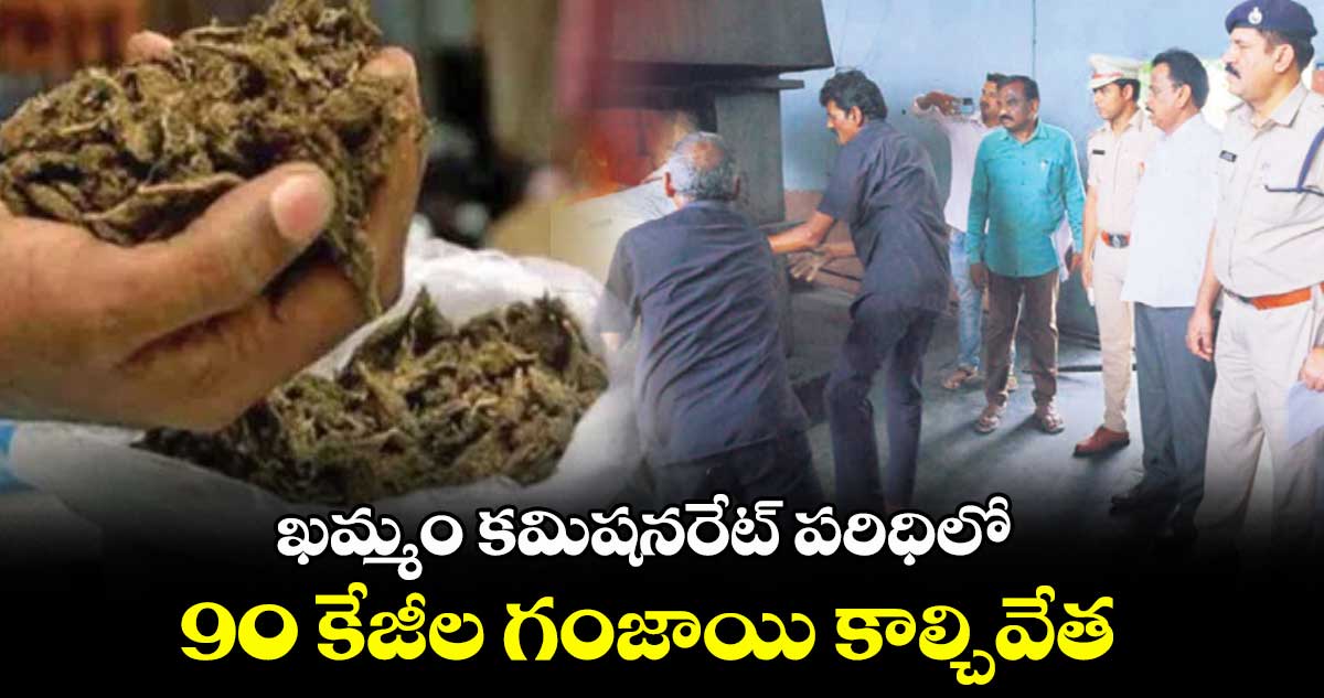 ఖమ్మం కమిషనరేట్ పరిధిలో 90 కేజీల గంజాయి కాల్చివేత