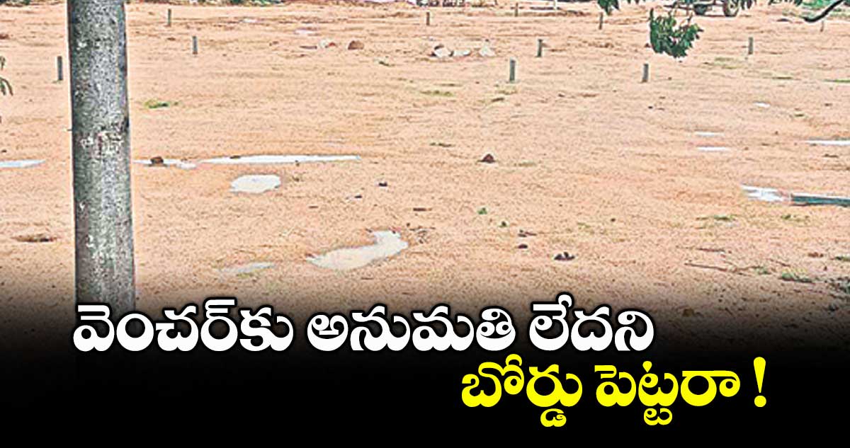 వెంచర్కు అనుమతి లేదని బోర్డు పెట్టరా !