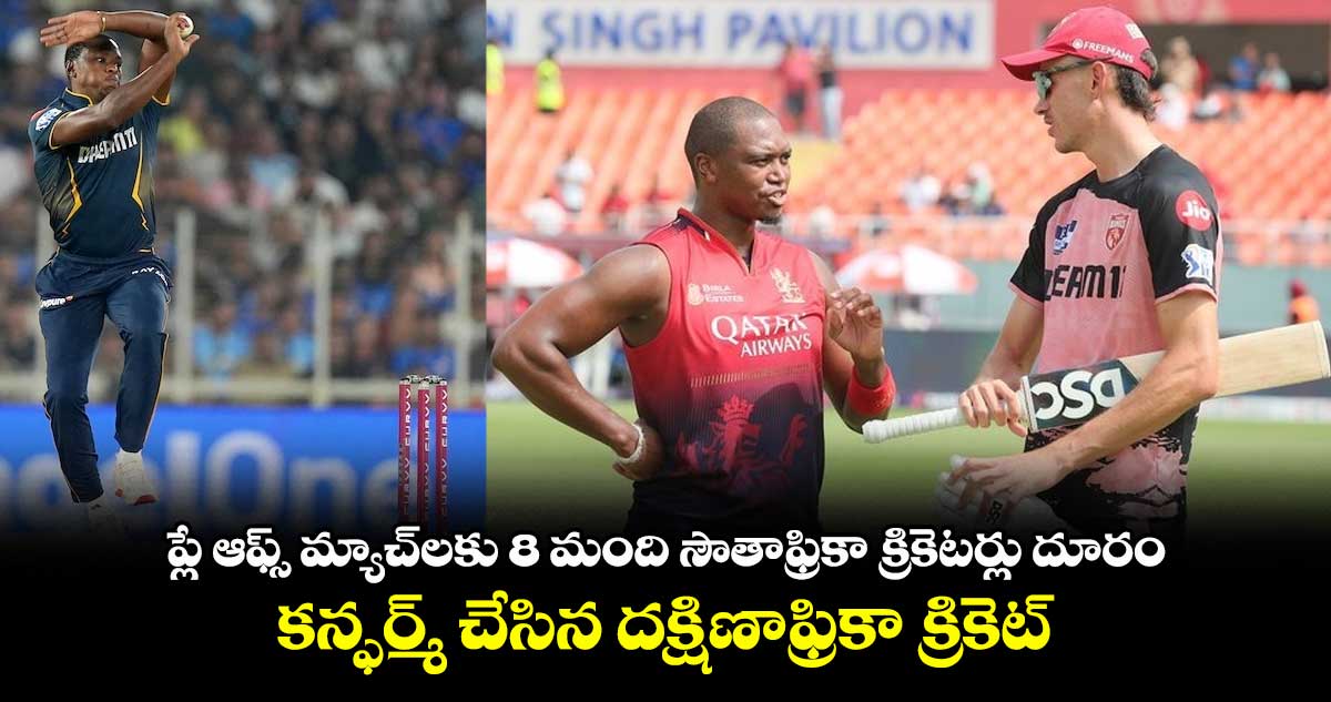IPL 2025: ప్లే ఆఫ్స్ మ్యాచ్లకు 8 మంది సౌతాఫ్రికా క్రికెటర్లు దూరం.. కన్ఫర్మ్ చేసిన దక్షిణాఫ్రికా క్రికెట్