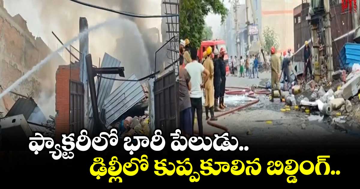 ఫ్యాక్టరీలో భారీ పేలుడు.. ఢిల్లీలో కుప్పకూలిన బిల్డింగ్..