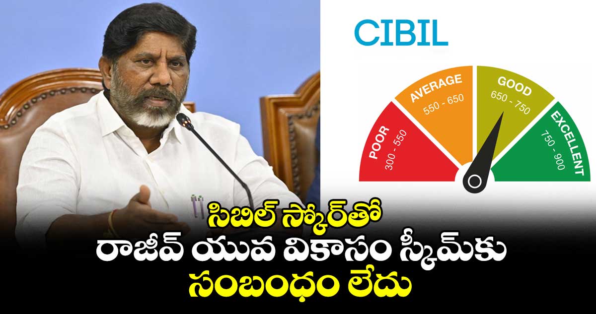 సిబిల్ స్కోర్తో రాజీవ్ యువ వికాసం స్కీమ్కు సంబంధం లేదు: డిప్యూటీ CM భట్టి
