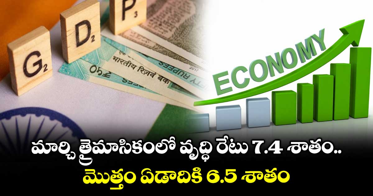 GDP News: మార్చి త్రైమాసికంలో వృద్ధి రేటు 7.4 శాతం.. మెుత్తం ఏడాదికి 6.5 శాతం