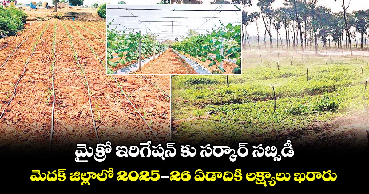 మైక్రో ఇరిగేషన్ కు సర్కార్ సబ్సిడీ .. మెదక్ జిల్లాలో 2025 -26 ఏడాదికి లక్ష్యాలు ఖరారు