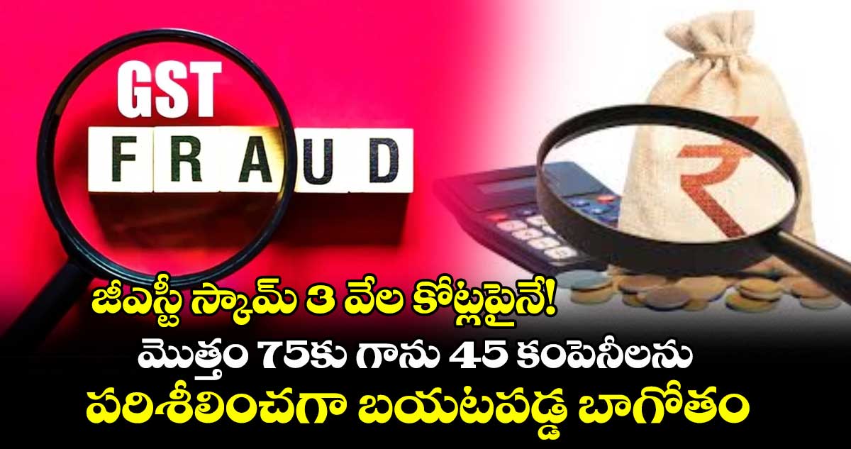 జీఎస్టీ స్కామ్ 3 వేల కోట్లపైనే! మొత్తం 75కు గాను 45 కంపెనీలను పరిశీలించగా బయటపడ్డ బాగోతం