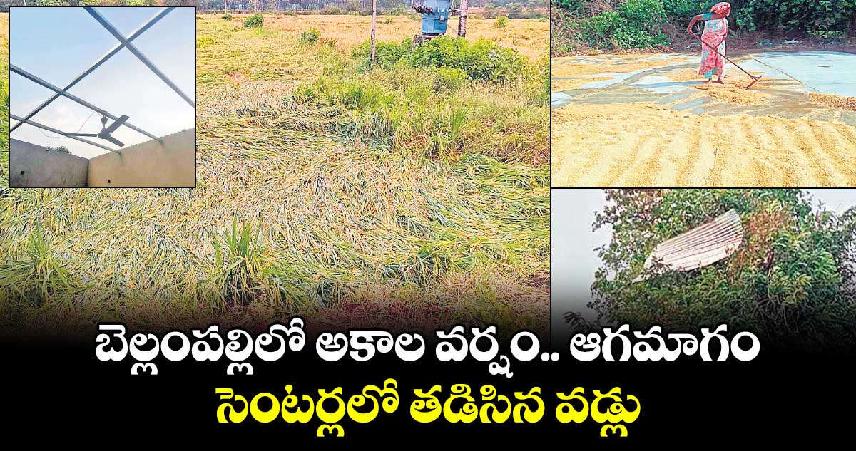 బెల్లంపల్లిలో అకాల వర్షం .. ఆగమాగం .. సెంటర్లలో తడిసిన వడ్లు