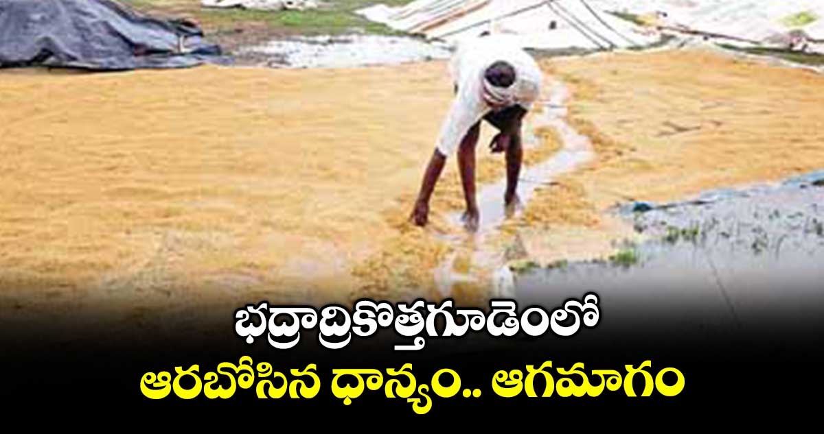 భద్రాద్రికొత్తగూడెంలో ఆరబోసిన ధాన్యం.. ఆగమాగం