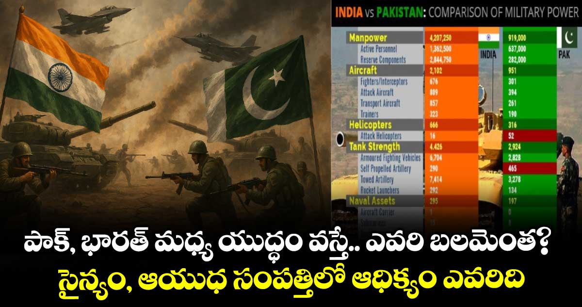 పాక్, భారత్ మధ్య యుద్ధం వస్తే.. ఎవరి బలమెంత? సైన్యం, ఆయుధ సంపత్తిలో ఆధిక్యం ఎవరిది