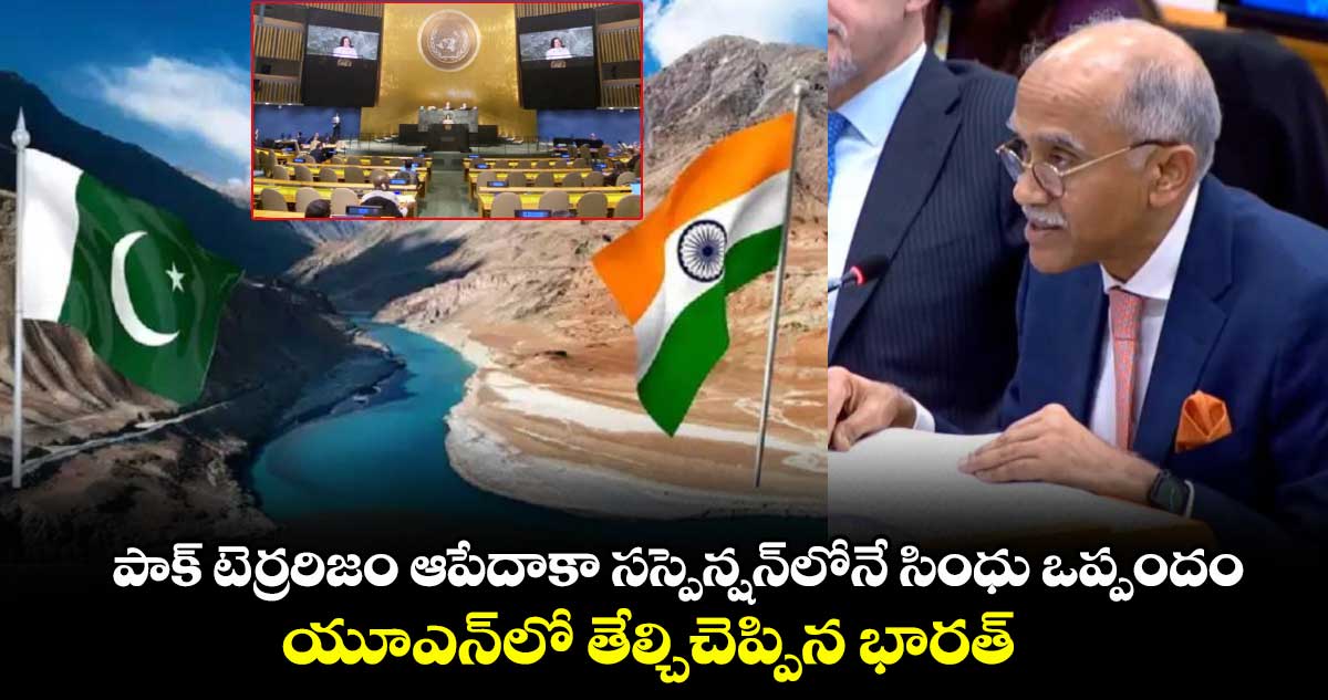 పాక్ టెర్రరిజం ఆపేదాకా సస్పెన్షన్లోనే సింధు ఒప్పందం: యూఎన్లో తేల్చిచెప్పిన భారత్