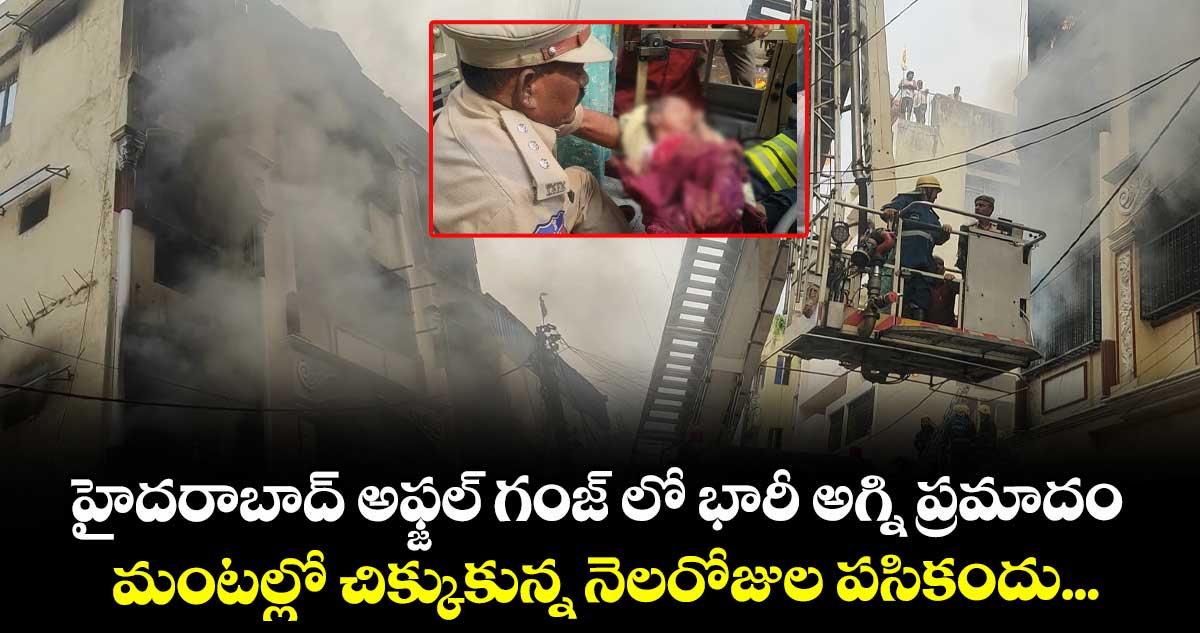 హైదరాబాద్ అఫ్జల్ గంజ్ లో భారీ అగ్ని ప్రమాదం... మంటల్లో చిక్కుకున్న నెలరోజుల పసికందు... 
