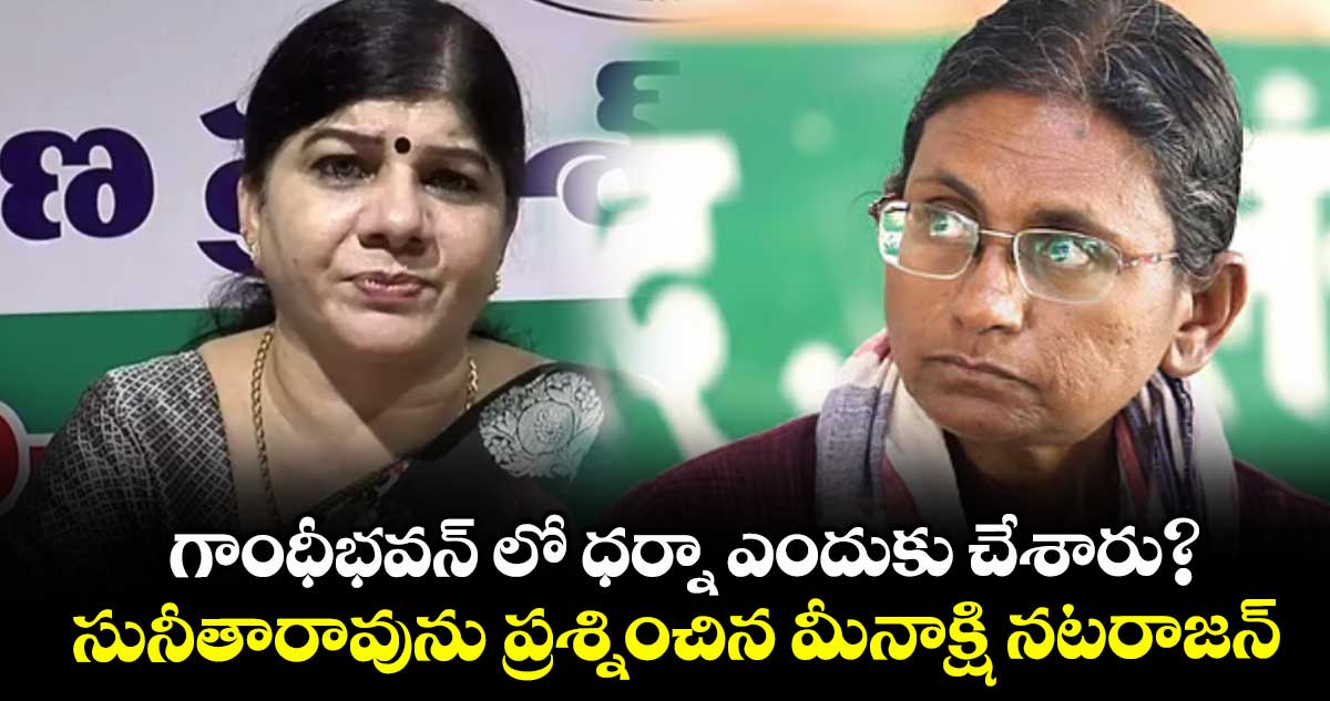 గాంధీభవన్ లో ధర్నా ఎందుకు చేశారు?..సునీతారావును ప్రశ్నించిన మీనాక్షి నటరాజన్
