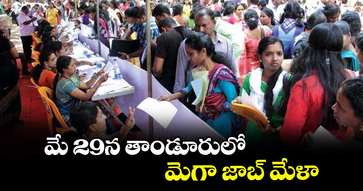 మే 29న తాండూరులో మెగా జాబ్ మేళా